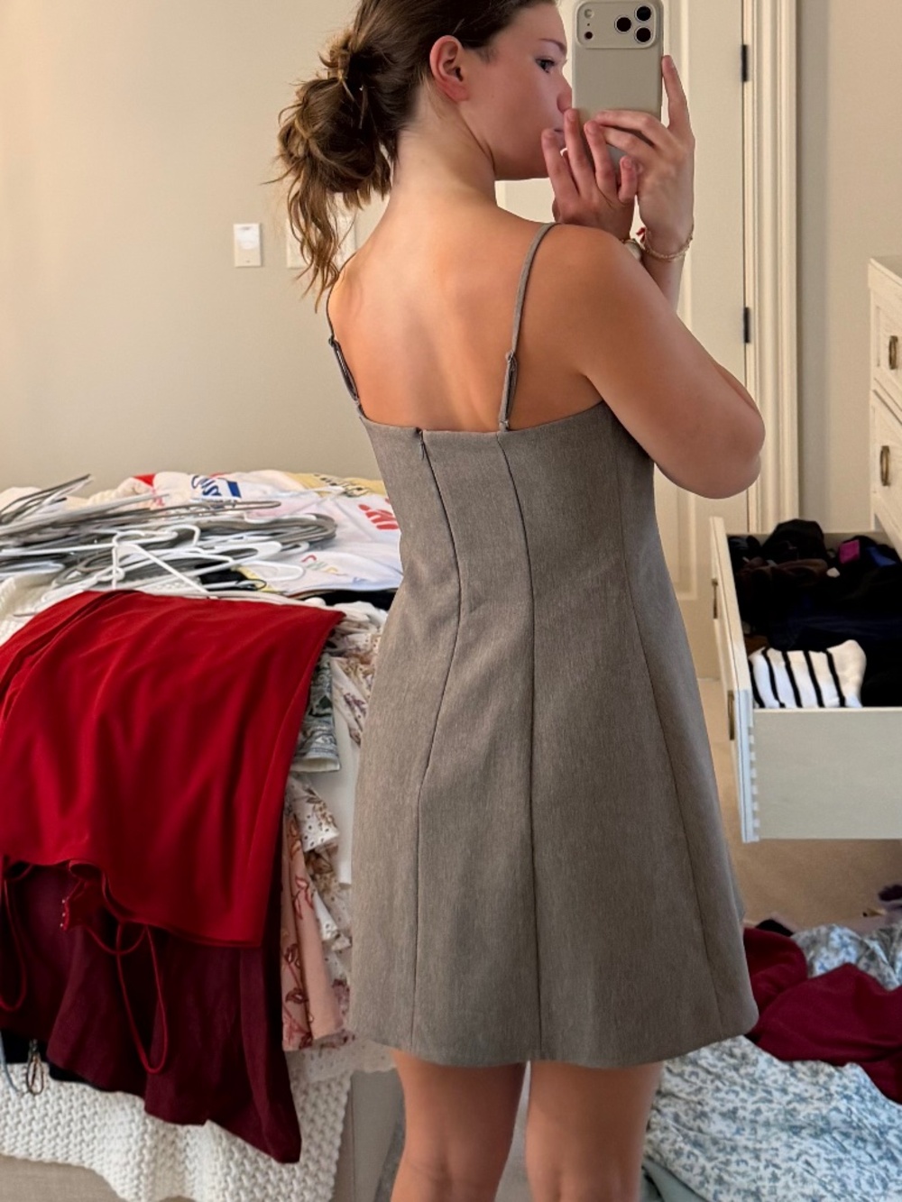 Square Neck Shift Mini Dress - Picture 7 of 11